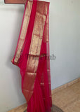 Red Pure Banarasi Handloom Organza Silk Saree