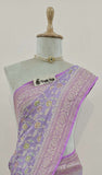 2D Shade Banarasi Handloom Khaddi Georgette Saree- Water Zari - Truth Fab
