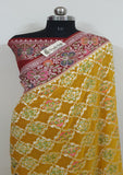 Yellow Pure Banarasi Handloom Khaddi Georgette Saree- Tilfi Design