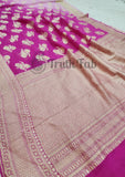 2D Shade Pure Banarasi Handloom Khaddi Georgette Saree- Meenakari Design