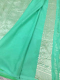 Banarasi Handloom Khaddi Georgette Saree With Water Zari - Sky Blue - Truth Fab