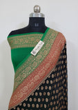 Khaddi Georgette Banarasi Handloom Saree With Antique Zari Work - 3D shade - Truth Fab