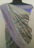Banarasi Handloom Khaddi Georgette Saree With Water Zari - Sky Blue - Truth Fab