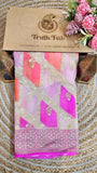 Multi Color Pure Banarasi Handloom Khaddi Georgette Saree- Water Zari