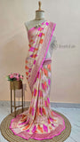 Multi Color Pure Banarasi Handloom Khaddi Georgette Saree- Water Zari