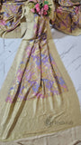 Multicolor Pure Banarasi Handloom Tussar Georgette Saree