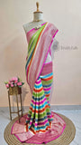Multi Color Pure Banarasi Handloom Khaddi Georgette Saree- Water Zari