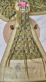 Pista Green Pure Banarasi Handloom Tussar Georgette Saree