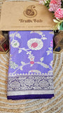 Lavender Purple Pure Banarasi Handloom Tussar Georgette Saree
