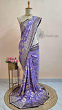 Lavender Purple Pure Banarasi Handloom Tussar Georgette Saree