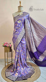 Lavender Purple Pure Banarasi Handloom Tussar Georgette Saree