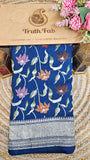 Royal Blue  Pure Banarasi Handloom Tussar Georgette Saree