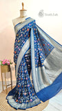 Royal Blue  Pure Banarasi Handloom Tussar Georgette Saree