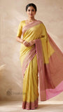 2D Shade Pure Banarasi Handloom Khaddi Georgette Saree- Antique Zari