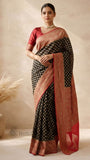 2D Shade Pure Banarasi Handloom Khaddi Georgette Saree- Antique Zari