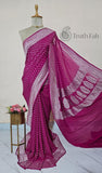 Strawberry Pink Pure Banarasi Handloom Khaddi Georgette Saree - Water Zari