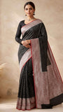 Dual-shade Pure Banarasi Handloom Khaddi Georgette Saree - Water Zari
