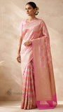 Multi Color Pure Banarasi Handloom Khaddi Georgette Saree- Water Zari