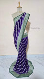 Purple Pure Banarasi Handloom Khaddi Georgette Saree- Water Zari