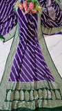 Purple Pure Banarasi Handloom Khaddi Georgette Saree- Water Zari