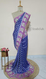 Royal Blue Pure Banarasi Handloom Khaddi Georgette Saree - Water Zari
