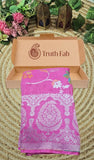 Ballet Pink Pure Banarasi Handloom Tussar Georgette Saree