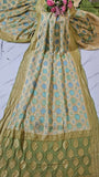 Pastel Green Pure Banarasi Handloom Khaddi Georgette Saree- Water Zari
