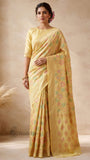 Multi Color Pure Banarasi Handloom Khaddi Georgette Saree- Water Zari