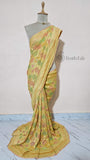 Multi Color Pure Banarasi Handloom Khaddi Georgette Saree- Water Zari