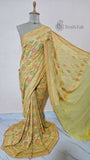 Multi Color Pure Banarasi Handloom Khaddi Georgette Saree- Water Zari