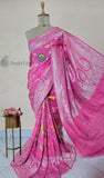 Ballet Pink Pure Banarasi Handloom Tussar Georgette Saree