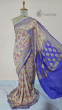 Multi Color Pure Banarasi Handloom Khaddi Georgette Saree- Water Zari