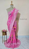 Ballet Pink Pure Banarasi Handloom Tussar Georgette Saree