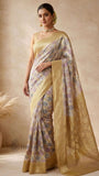 Multi Color Pure Banarasi Handloom Khaddi Georgette Saree- Water Zari