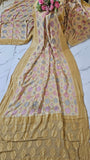 Multi Color Pure Banarasi Handloom Khaddi Georgette Saree- Water Zari