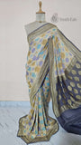 Multi Color Pure Banarasi Handloom Khaddi Georgette Saree- Water Zari