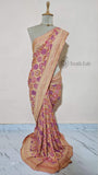 Dual-Tone Pure Banarasi Handloom Khaddi Georgette Saree- Water Zari
