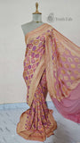 Dual-Tone Pure Banarasi Handloom Khaddi Georgette Saree- Water Zari