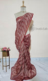 Red Pure Banarasi Handloom Crush Tissue Silk Saree