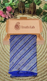 Blue Pure Banarasi Handloom Crush Tissue Silk Saree