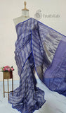 Blue Pure Banarasi Handloom Crush Tissue Silk Saree