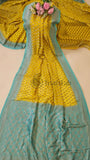 Mustard Yellow Pure Banarasi Handloom Khaddi Georgette Saree- Water Zari