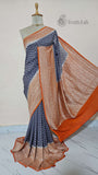 Grey Pure Banarasi Handloom Khaddi Georgette Saree- Water Zari