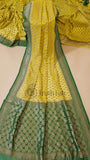 Mustard Yellow Banarasi Handloom Khaddi Georgette Saree- Water Zari