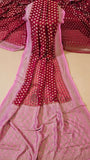 Rani Pink Pure Banarasi Handloom Khaddi Georgette Saree- Water Zari
