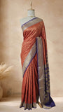 Red Pure Banarasi Handloom Khaddi Georgette Saree- Water Zari
