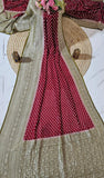 Maroon Pure Banarasi Handloom Khaddi Georgette Saree- Water Zari