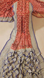 Red Pure Banarasi Handloom Khaddi Georgette Saree- Water Zari
