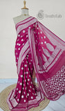 Strawberry Pink Pure Banarasi Handloom Khaddi Georgette Saree- Water Zari