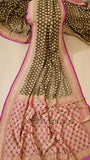 Bronze Olive Pure Banarasi Handloom Khaddi Georgette Saree- Water Zari